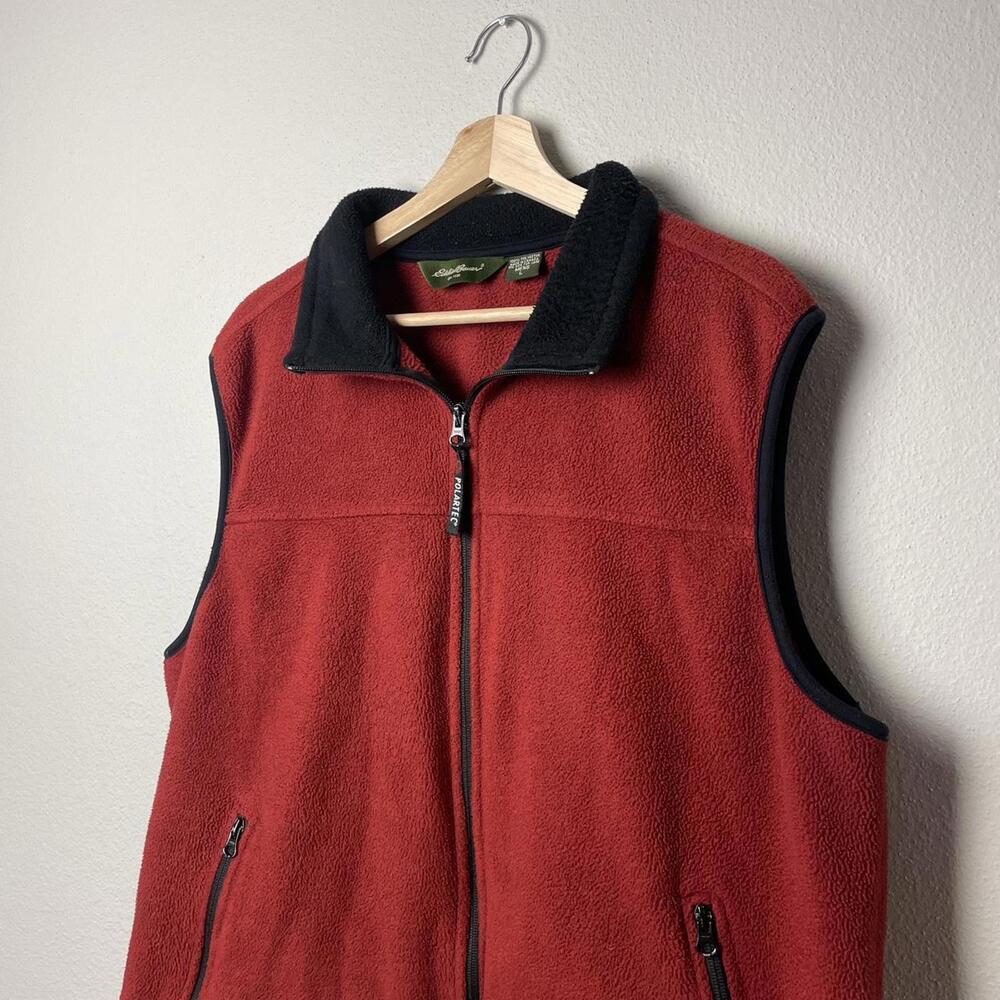 vintage eddie bauer full zip polartec fleece vest